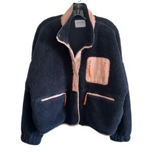 Peloton Gray/Coral Teddy Fleece Jacket Sz XXL cycling casual everyday